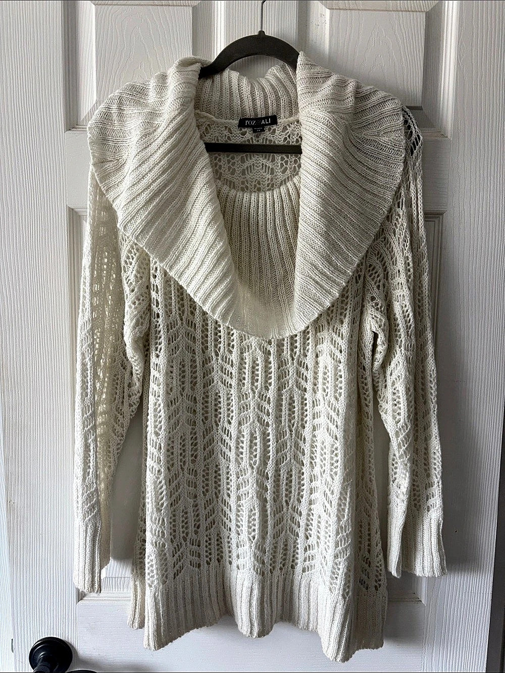 Roz & Ali Women's Open Knit Cowl Neck Sweater Size 2X